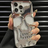 New Fashion Electroplating Demons Skull Phone case for iPhone 14 Pro Max 13 11 12 Pro Max Plated Gold Skeleton Devil cover
