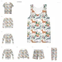 Men's Tracksuits Vitinea 3D Full Print Animal And Flower T-shirt Sweatshirt Zip Hoodies Thin Jacket Pants Four Seasons Casual R16
