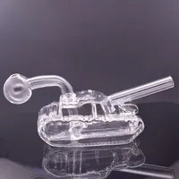 Unique Glass Oil Burner Pipe Dab Rigs Bong Inline Perc Hand Smoking Water Pipe Beaker Recycler Oil Rigs with 30mm Oil Bowl