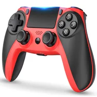 Steam compatible controllers Wireless bluetooth p4 controller usb wired six-axis joystick vibration with light suitable for PS4 game controller