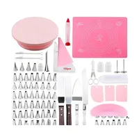 Baking Pastry Tools 174Pcs Set Pink Set Cake Decorating Sile Mat Molds Confectionery Equipment Bag Stand Drop Delivery Home Garden Dhihj