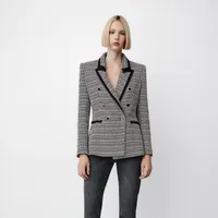 Women's Suits Winter Autumn European Ladies Suit Jacket Texture OL Loose Women MId-Length Blazer