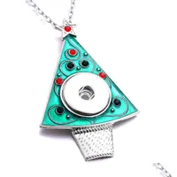 Pendant Necklaces Christmas Tree Shape Snap Button Necklace Fit 18Mm Snaps Buttons Jewelry For Women Mom Gift Drop Delivery P Dhgarden Dhxh5