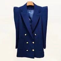 Womens Suits Blazers Tide Brand Retro Fashion designer Suits Jacket Shrug solid color Double-Breasted Slim Plus Size Women's Clothing A382