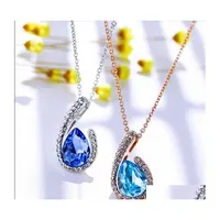 Pendant Necklaces Angel Wings Fine Female Short Necklace Water Droplets Antiallergic Wfn102 With Chain Mix Order 20 Pieces A Lot C3 Dhzuk