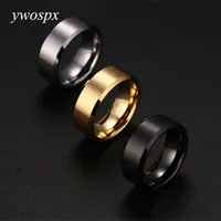 Rings Rings Ywospx Simple Ring Men Titanium Black Gold Silver Color for / Women Jewelry Lover's Anel Party Anillos Hombres Gift Y4