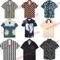 2023 designer summer Mens casual shirts Europe Hawaii Beach tShirt luxury turn down collar patchwork T shirt Hip hop Designers Tshirts