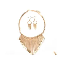 Earrings Necklace Europe Party Casual Jewelry Set Womens Tassels Dangle Pendant Necklaces With Drop Delivery Sets Dhgoa