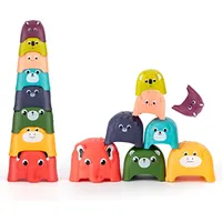 8pcs 분류 유아 장난감 동물 스태킹 컵 아기 장난감 학습 빌딩 블록 고급 모터 기술