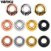 Navel Bell Button Rings Vanku 316L Stainless Steel Punk Round Magnetic Ear Weights Expander Stretcher Plugs Tunnels Gauge Earring Body Piercing Jewelry 230202