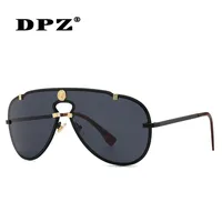 Güneş gözlüğü marka tasarım kadın erkekler büyük boyutlu çerçeve deri gözlük adam hip hop havacılık erkek kadın UV400 230201