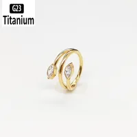 Navel Bell Button Rings 1PC ASTM F136 Piercing Clicker Earrings Nose Rings Septum Plating Gold CZ Zircon Tragus Lip Ear Studs Body Jewelry 16G 230202