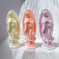 キャンドルホミール聖母マリア彫像シリコーンカルディックカトリック祝福された母親の置物私たちの聖母彫刻ギフト230202