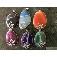 Pendant Necklaces Tree Of Life Natural Stone Agate Gemstone Necklace Handmade Jewelry For Women Gift Party Drop Delivery Pendants Dhnlf