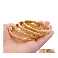 Braccialetto 1pcs/lotto 24k corona oro color bracciale la moda pu￲ aprire donne man rame braccialetti ad anello di gioielli 20211223 t2 dro dh3vy