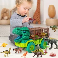 Diecast Model car Dinosaurs Transport Truck Car Toy Indominus Rex Jurassic Park Educational Dinosaur Toys for Children Boys Gifts 230202