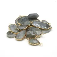 Pendant Necklaces Natural Stone Necklace Accessories Multi Shapes Flash Labradorite Connectors Ornament Charms For Jewelry Making Bracelet