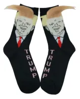 Women Men Trump Crew Socks Yellow Hair Funny Cartoon Sports Stockings Hip Hop Sock New