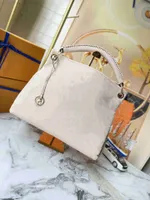 LVS White Women Luxurys Designers Bags Monograms Empreinte Borse per spalle in rilievo artistico MM Grande borsetta di grande capacità