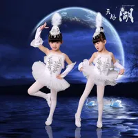 Scene Wear Girls Ballerina Dress Kids White Swan Lake Ballet Costumes Children Strap Dance Costume Danse Classique Enfant