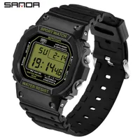 Wristwatches SANDA Sports Watch Men And Women Couple Waterproof Military Watch Vibration Fashion Analog Quartz Electronic Watch 230202