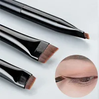 Makeup Brushes Angled Eyeliner Eyebrow Portable Fiber Hair Brow Contour Fine Brush Set Professional Cosmetic Tool 3PCS