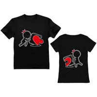 Męskie koszule Summer Love Heart Pary Miłośnicy T-shirt bawełniany litera druku