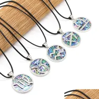 Hanger kettingen stijlen natuurlijke abalone shell ketting prachtige ronde voor sieraden geschenklengte 55 5 cm 32x32 mmpendant drop levering p dhfaq