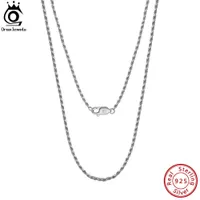 Pendant Necklaces ORSA JEWELS 1.5MM Italian Handmade Silver Diamond-Cut Rope Chain Necklace for Man Woman 925 Sterling Silver Twist Chain SC29-1.5 G230202