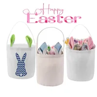 DIY SUBLIMACJA BAZ KORNY KORNY Rabbit Uch Poliester Creative Candy Tote Bag Easter Gift Bag Dekoracja do domowego rzemiosła 0202