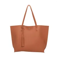 Evening Bags Women's Bag Large Capacity Shoulder High Quality Elegant Tassel Handbag Ladies Faux Leather Tote Femme