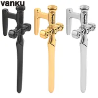 Navel Bell Button Rings Vanku 2pcs Stainless Steel Punk Sword Heavy Ear Weight Gauges Body Jewelry Earring Piercing Expanders Stretchers 230202