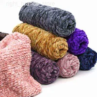 Yarn 1PC 100g Chenille New Soft Rainbow Wool Craft Sweater Yarn BluePink Chunky Crochet BabySoft Knitting Thick DIY Velvet 202V23