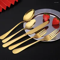 Dinnerware Sets 20pcs Gold Tableware Stainless Steel Cutlery Set Forks Knives Spoons Luxury Dishwasher Safe Gift Box