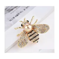 Pins Brooches Fashion Jewelry Cute Bee Brooch For Women Rhinestone Pearl Suit Breastpin Lady Accessories Drop Delivery Dhvbi