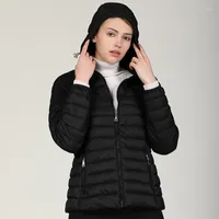 Women's Trench Coats Short Thin Women's Cotton Coat Cotton-padded Jacket Hooded Slim