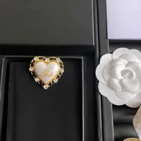 With BOX 2022 Luxury Heart Design Pins Diamond 3.5CM Brand Brooches Korean Quality Brooch Pin Woman Boutonniere Gift Jewelry