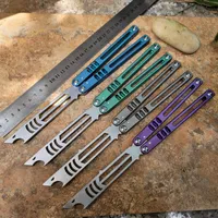 Special Offer Not Sharp Knife THE ONE one-piece Titanium Handle Tiger shark Butterfly Practice Throwing Outdoor EDC Tool Gift For Men