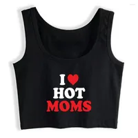 Tanks pour femmes j'aime Moeders Ademend Slim Fit Top Top Volwassen Humour Fun Flirty Print Vrouwen Yoga Sport Workout Crop