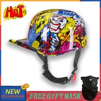 Motorcycle Helmets Cool Baseball Cap Helmet Half Face Open Motorbike Cafe Racer For Man Women Safety Riding Casque Jet Dot Ece