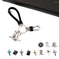 Keychains Anime Death Note Braided Keychain Lawliet Yagami Pendant Leather Key Chain Rings Men Car Jewelry Cosplay Accessories Llaveros