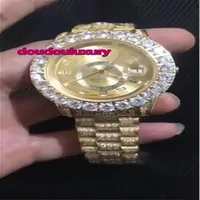 New men's diamond watches gold diamond fashion watches stainless steel strap trend boutique wrist watch268q