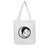 Shopping Bags Canvas Shoulder Bag I'm Watching You Cartoon Casual Women Travel Storage Grocery Tote Ladies Handbag