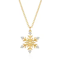 Pendant Necklaces Poulisa Snow Shape Moissanite Chain Necklace for Women 18K Gold Plated 925 Sterling Silver Pendant Mossan Ling Neck Necklaces G230202