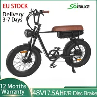 Elektrisk cykel 48V 12,5AH 17,5AH 20*4,0 tum fettcykel 750W 1000W Motor 7 Speed ​​Electric Bicycle Mountain Snow Ebike för vuxna