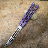 THE ONE one-piece Titanium Handle Tiger shark Butterfly Practice Throwing Not Sharp Knife Outdoor EDC Tool Gift For Men