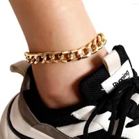 Anklets BOEYCJR Punk Gold Color Simple Twist Snake Chain Anklet For Women HipHop Trend Butterfly Foot Bracelet Beach Jewelry