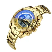 Wristwatches STYRVE Top Luxury Japan 2035 Movement Men Sports Watches Dual Display Waterproof Quartz Digital Military Watch Zegarki Damskie