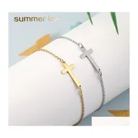 Charm Armband Rostfri Steeel Armband Bangle For Women Fashion Designer Cross Gold Sier Friendship Braselets Jewelry Gift Drop De Otwj5