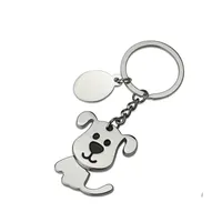 Nyckelringar Tecknad kedja Dog Animal Pendant Keychain Keyring For Car Fashion Men Women Girl Cute Pet Ring Holder Accessories smycken Dh6ec
